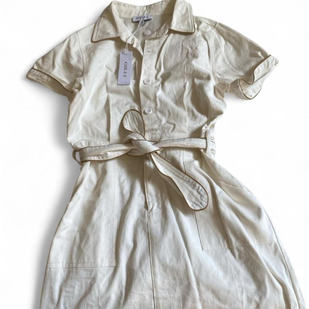 Gili-s Women's Cream and White Dress